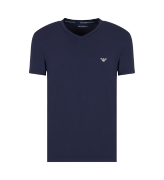 Emporio Armani T-shirt z miękkiego modalu granatowy