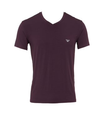 Emporio Armani T-shirt z miękkiego modalu liliowy