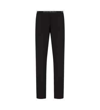 Emporio Armani House trousers in soft modal with elastic waistband with black logo