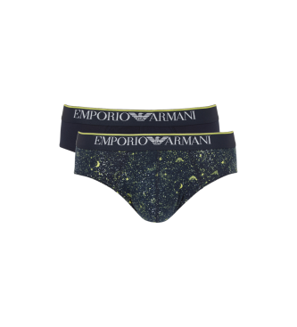 Emporio Armani Confezione da 2 slip blu scuro Sparkling Stars