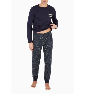 Emporio Armani Pyjama aus Lyocell und Wollmischung ASV  Sparkling Stars navy