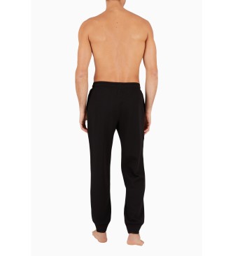 Emporio Armani Pantaln homewear Stretch Piquet Terry Negro