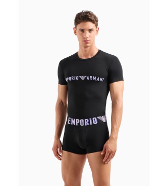 Emporio Armani Megalogo T-shirt and boxers pack black