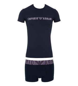 Emporio Armani Unterwsche-Set mit Mega-Logo ASV navy