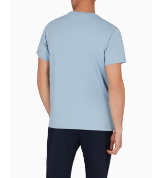 Emporio Armani Gebreid biologisch strand t-shirt met logo-opdruk ASV blauw