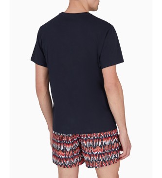 Emporio Armani Camiseta de playa logotipo estampado ASV  marino