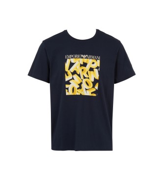 Emporio Armani Camiseta de playa logotipo estampado ASV  marino