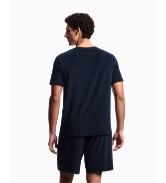Emporio Armani T-shirt da spiaggia blu navy
