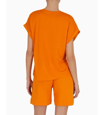 Emporio Armani Devore orangefarbenes T-shirt