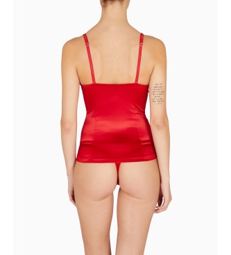 Emporio Armani Top Satin Dentelle rouge