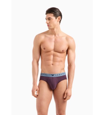 Emporio Armani Basic briefs with logo waistband lilac