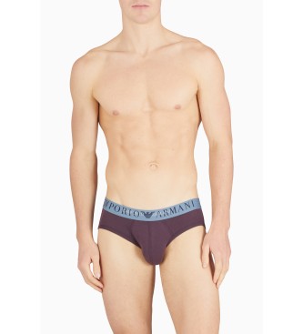 Emporio Armani Basic briefs with logo waistband lilac