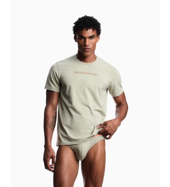 Emporio Armani T-shirt Textured Logobanda vert
