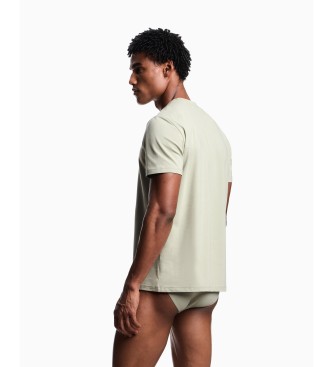 Emporio Armani T-shirt Textured Logobanda vert