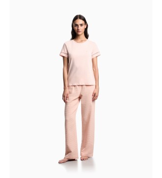 Emporio Armani Durchbrochenes Home T-Shirt rosa
