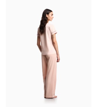 Emporio Armani Durchbrochenes Home T-Shirt rosa