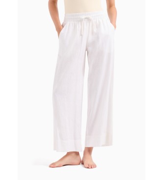 Emporio Armani Pantalon en lin blanc