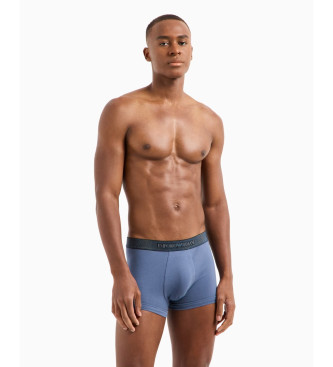 Emporio Armani Calzoncillo bxer de algodn orgnico con banda con logotipo brillante ASV azul