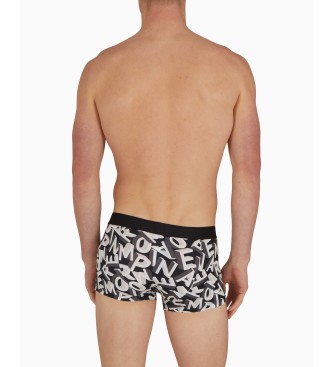 Emporio Armani Calzoncillo bxer con inscripcin integral de logotipo resaltada negro