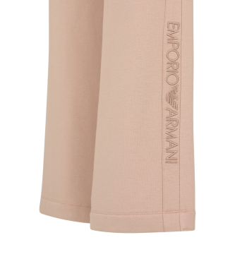 Emporio Armani Loungebyxa i viskos med lst sittande passform och broderad logotyp p sidan  beige