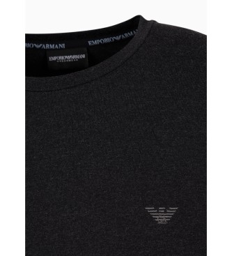 Emporio Armani T-shirt de manga comprida em viscose com efeito de l para usar em casa