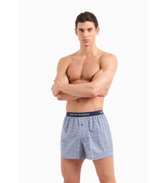 Emporio Armani Blau bedruckte Boxershorts