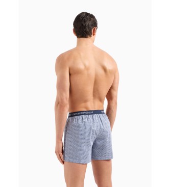 Emporio Armani Blau bedruckte Boxershorts