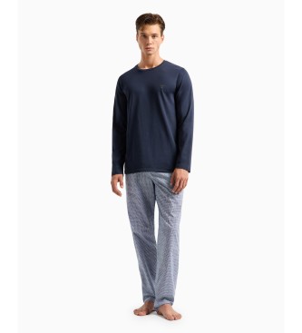 Emporio Armani Pyjamas with jacquard fabric trousers with navy all-over motif