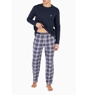 Emporio Armani Yarn Dyed lange pyjama marine