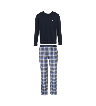 Emporio Armani Garngefrbter langer Pyjama navy