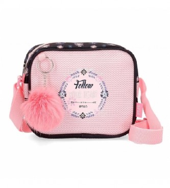Enso Daisy Shoulder Bag Pink, Marinha -18x15x5cm