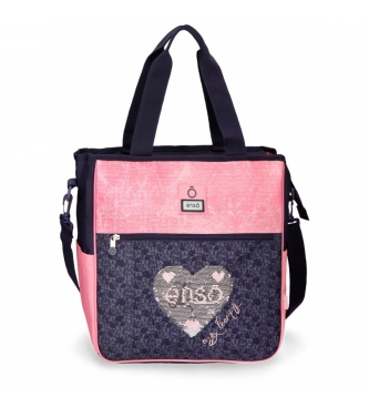 Enso Enso Learn Shopper Bag -34x36x14cm- różowy, granatowy