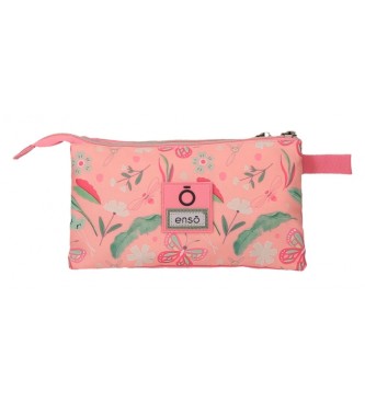 Enso Enso Beautiful nature three compartment pencil case pink