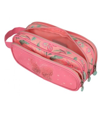 Enso Enso Beautiful nature triple compartment pencil case pink