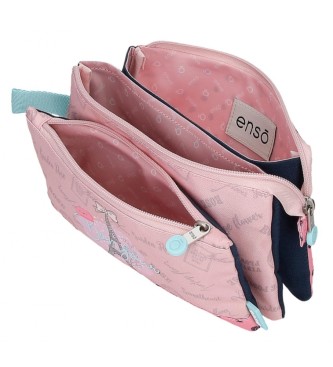 Enso Bonjour Three Compartment Case pink