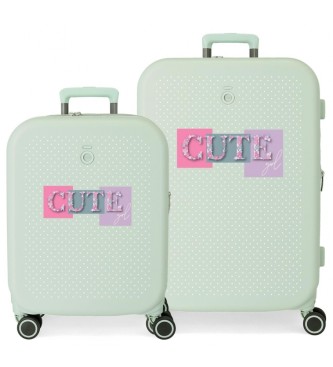 Enso Enso Cute Girl mint green rigid suitcase set 55-70cm