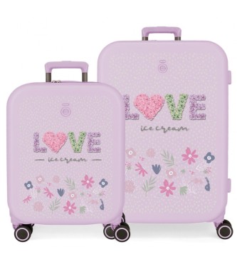 Enso Juego de maletas Enso Love Ice Cream lila rgidas 55-70cm lila