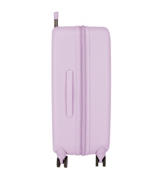 Enso Średnia walizka Enso Beautiful day sztywna 70cm liliowa