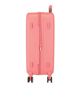 Enso Medium koffer Ciao Bella stijf 70cm roze