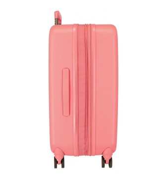 Enso Średnia walizka Ciao Bella sztywna 70cm różowa