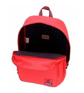 Enso Backpack adaptable to trolley Basic coral -32x46x17cm