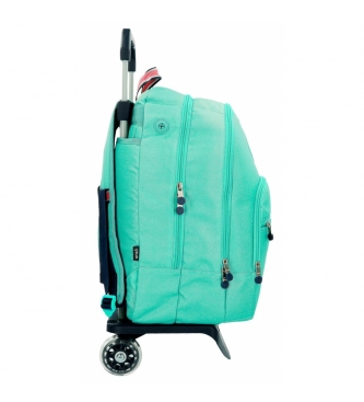 Enso Backpack with trolley Basic turquoise -32x46x17cm