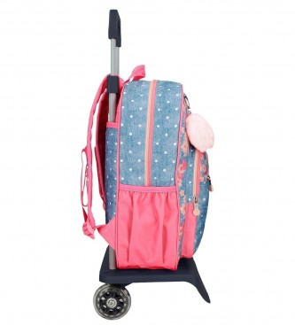 Enso Little Dreams 38 cm schoolrugzak met trolley roze