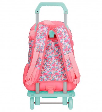 Enso Juntos Mochila Growing backpack compartimento duplo com carrinho cor-de-rosa