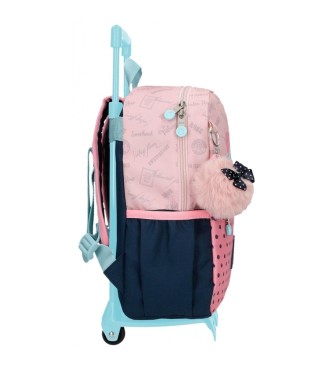 Enso Bonjour mochila de carrinho de passeio rosa de 32cm com carrinho