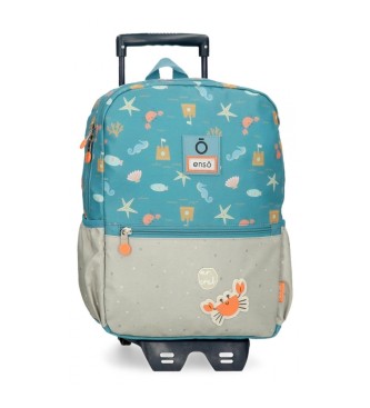 Enso Enso Mr Crab 32cm sac  dos pour poussette avec trolley bleu