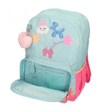 Enso Ballons double compartment backpack turquoise