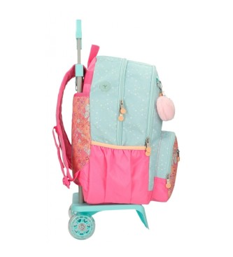 Enso Ballons double compartment backpack with turquoise trolley