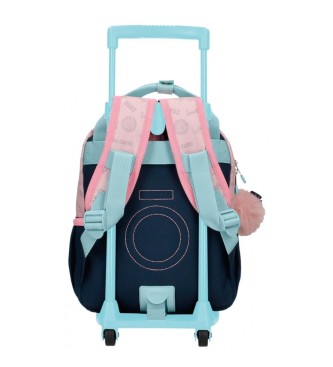 Enso Plecak Bonjour 28cm z wózkiem różowy