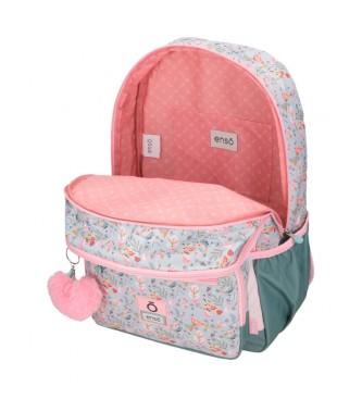 Enso Tropical love backpack double compartment pink
